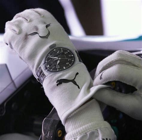 f1 racing gloves with watch.